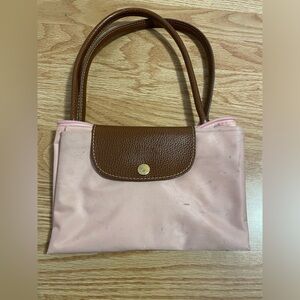 Baby pink longchamp tote
